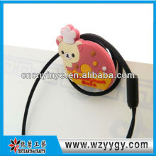 Personalizado bonito macio do pvc promocionais earbud enrolador de cabo